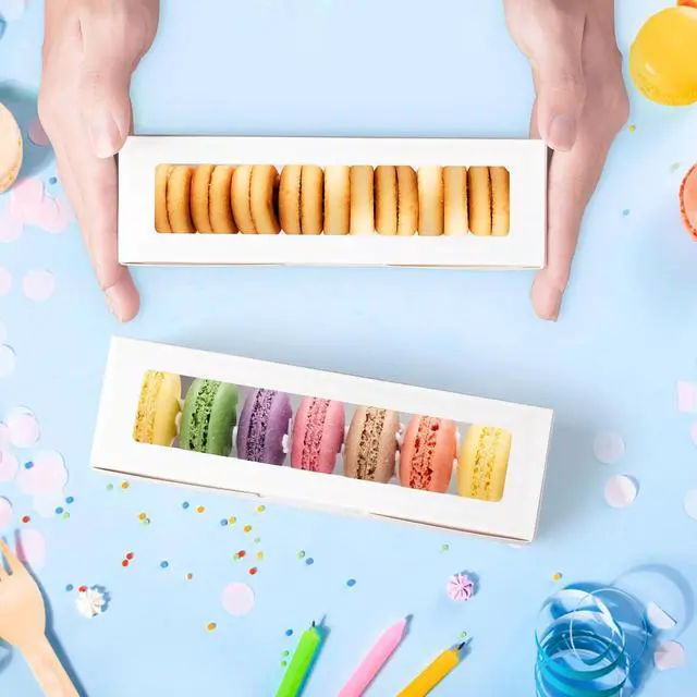 Alt view image 6 of 7 - Macaron Boxes with Window, Pack of 20, 7.3x2x2in, Each Holds 6-8 PCS