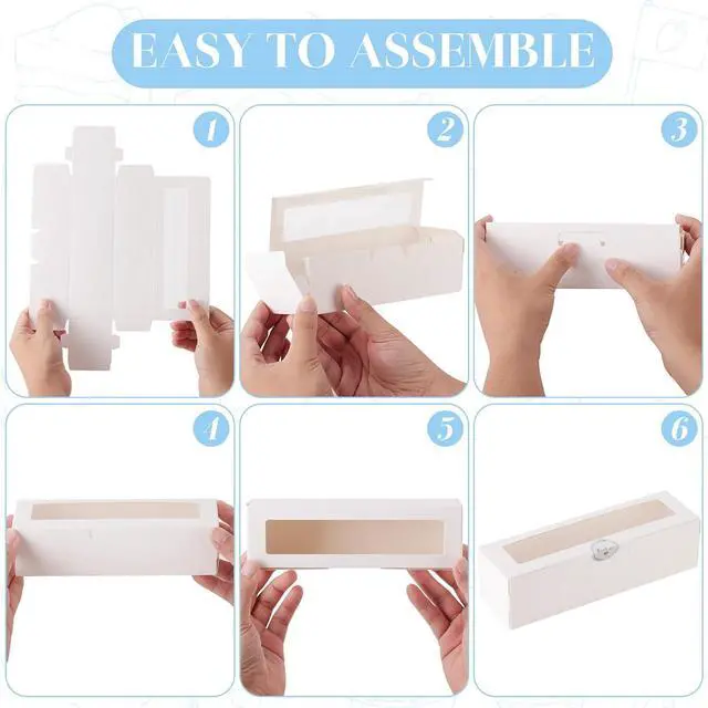 Alt view image 7 of 7 - Macaron Boxes with Window, Pack of 20, 7.3x2x2in, Each Holds 6-8 PCS