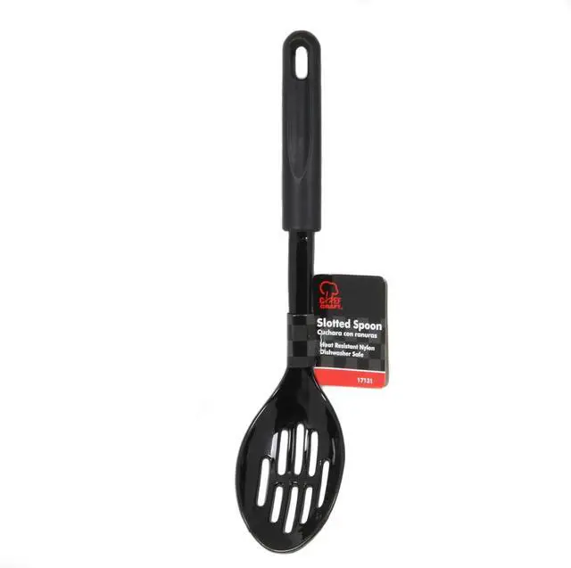Alt view image 2 of 3 - Chef Craft Basic Nylon Slotted Spoon, 11.5 inch, Black
