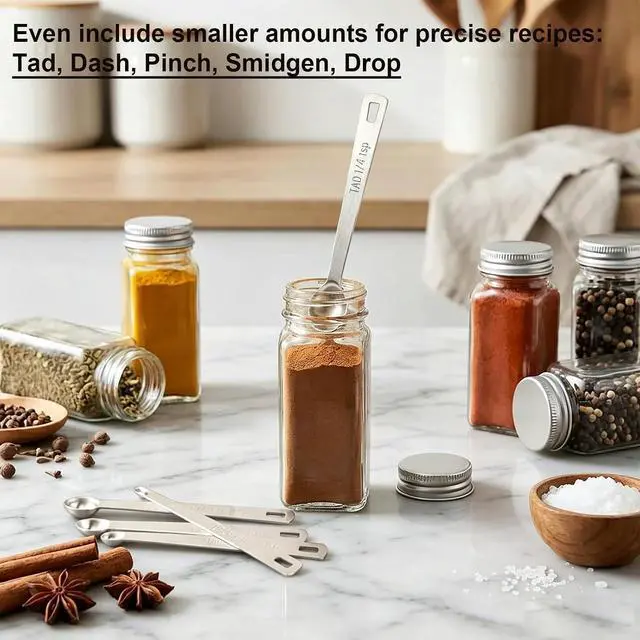 Alt view image 6 of 7 - 13 Pcs Measuring Spoons Tablespoon Teaspoon, Heavy Duty Metal 430