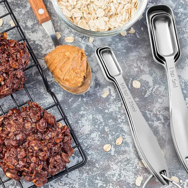 Alt view image 2 of 7 - FANGSUN Stainless Steel Measuring Spoons Set of 6, Narrow Design