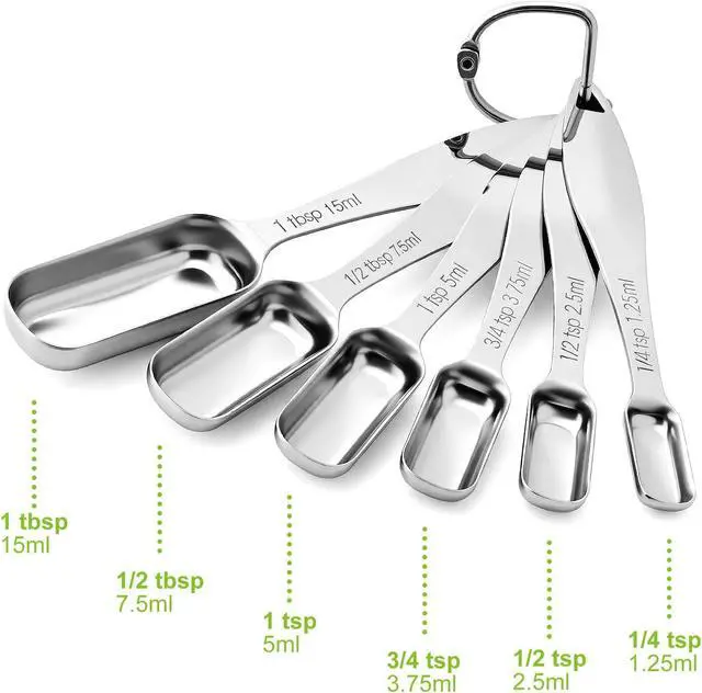 Alt view image 5 of 7 - FANGSUN Stainless Steel Measuring Spoons Set of 6, Narrow Design