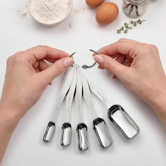 Alt view image 4 of 7 - FANGSUN Stainless Steel Measuring Cups and Spoons Set of 10