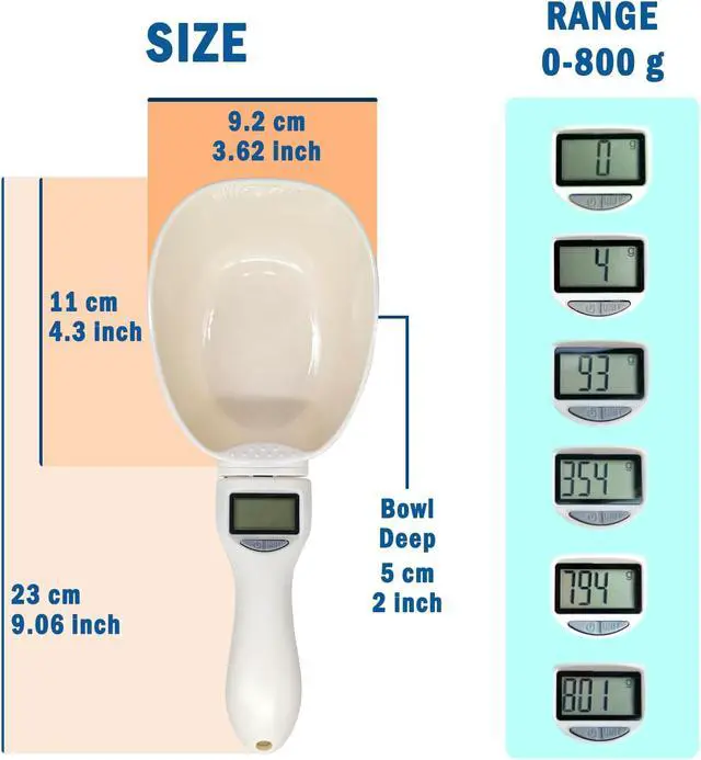 Alt view image 3 of 7 - Electronic Measuring Spoon, Weighs 0.1g-800g Precision, Digital Kitchen Spoon Scale, Clear LCD Display, Includes Button Battery, Ideal For Cooking, Baking, Coffee Brewing, Pet Feeding