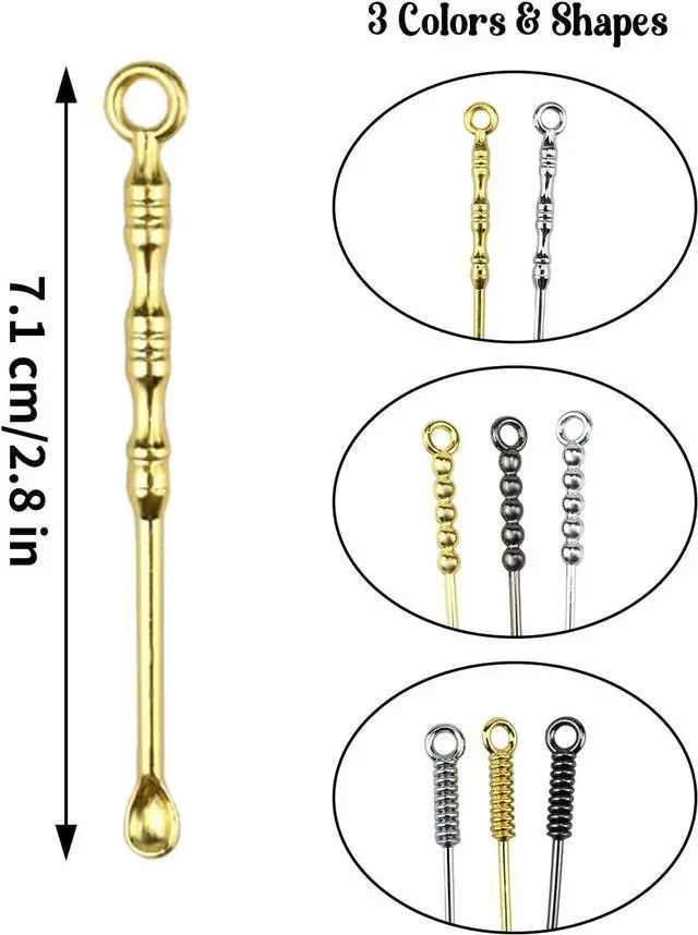 Alt view image 7 of 7 - 8 PCS Mini Shovel Spoons, Metal Tiny Spoons, Portable Small Scoop Charms
