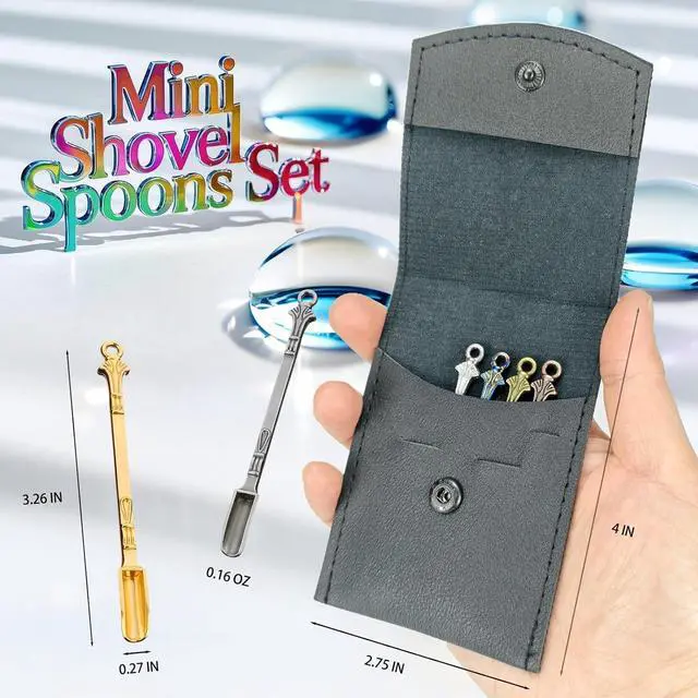 Alt view image 2 of 7 - 6 Pcs Mini Spoons with Storage Pouch for Medicine,Spice, Pendants,Keychains