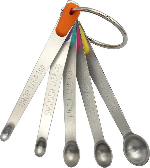 Main image of 1Pack Small Measuring Spoon Set with Multi-Color Silicone Grip