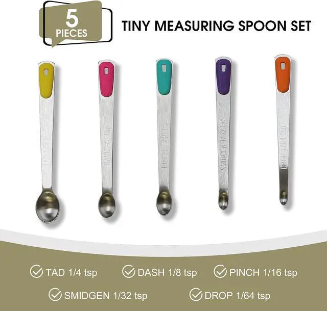 Alt view image 2 of 6 - 1Pack Small Measuring Spoon Set with Multi-Color Silicone Grip