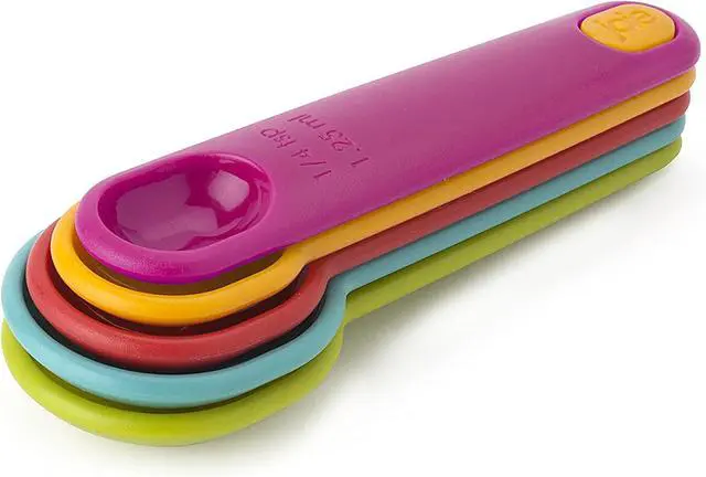 Main image of Joie Measuring Spoons, Assorted Colors, Imperial and Metric Measurements, 5-Piece Set