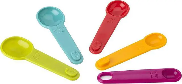 Alt view image 3 of 3 - Joie Measuring Spoons, Assorted Colors, Imperial and Metric Measurements, 5-Piece Set