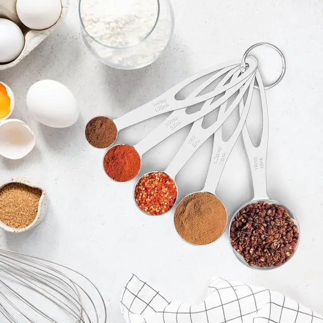 Alt view image 4 of 7 - 5pcs Measuring Spoon Set, Heavy Duty Stainless Steel