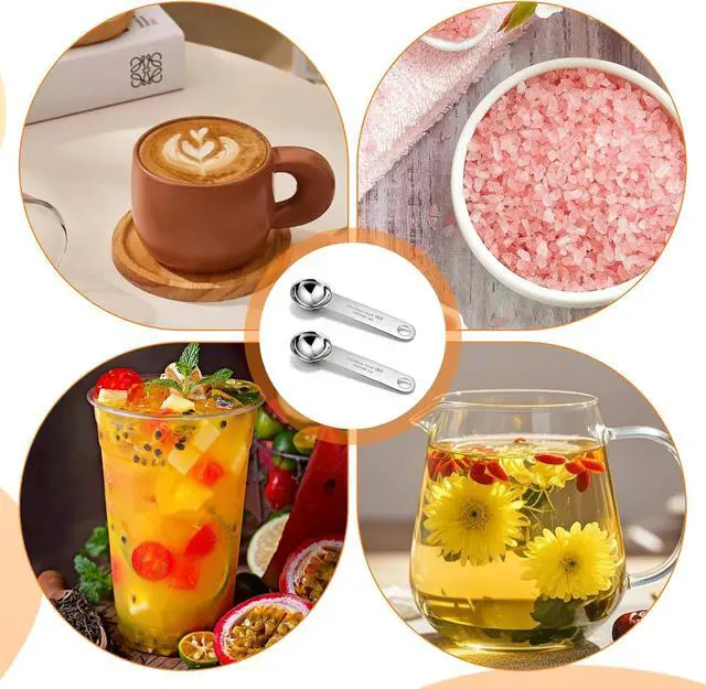 Alt view image 7 of 7 - 2PCS Stainless Steel 1 Teaspoon Measuring Spoons 1/3tbsp Tablespoon Measurings Individual Measuring Scoop 5 mL Single Teaspoons Metal Measurings Spoons Long Handle Spoon for Kitchen Tea Coffee
