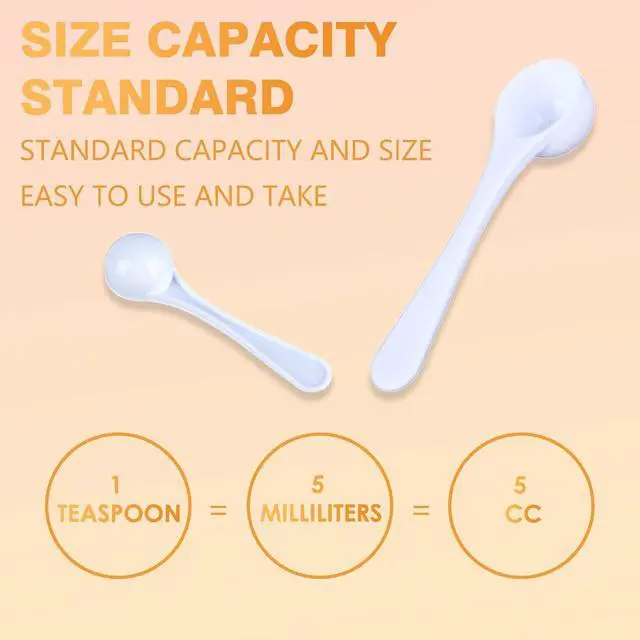 Alt view image 5 of 7 - 10Pack Teaspoon Measuring Spoons - Bulk Plastic Scoops for Coffee, Spice Jars - Accurate Measure for Cooking and Baking - 5 ml Capacity