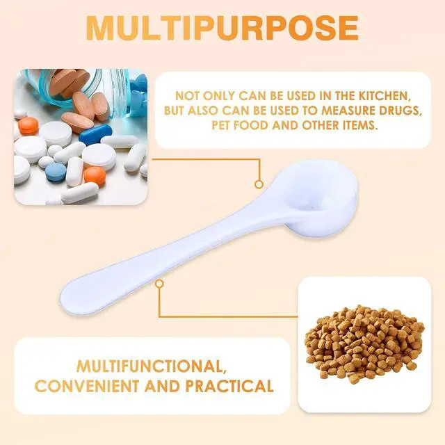 Alt view image 7 of 7 - 10Pack Teaspoon Measuring Spoons - Bulk Plastic Scoops for Coffee, Spice Jars - Accurate Measure for Cooking and Baking - 5 ml Capacity