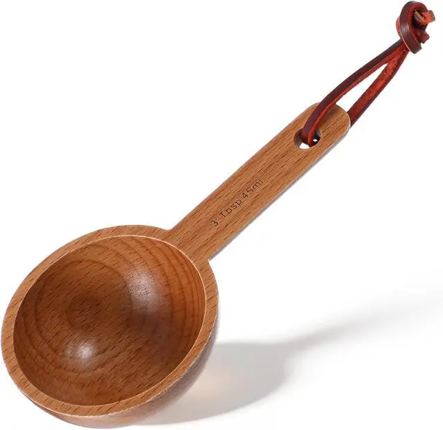 Main image of 3 Tablespoon Scoop Wooden Measuring Cups 45ml 3 Tbsp Cookie Scoop Retro Coffee Spoons Wooden Scoops for Jars Dry Ingredients Ground Tea Spice (Wood Color, 3TBSP)