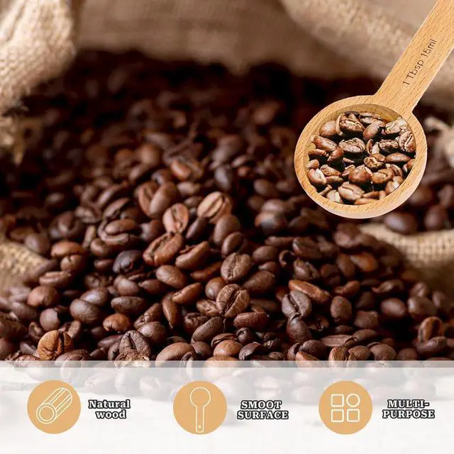 Alt view image 4 of 7 - 4 Packs Small Tablespoon Measuring Scoops for Canisters, 1 Tablespoon/ 15ml Small Sugar Scoop Wooden Coffee Measuring Scoops for Home Kitchen Ground Coffee Tea Sugar Jars Canisters
