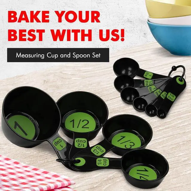Alt view image 2 of 7 - Chef Craft Easy to Ready Plastic Measuring Cup Set, 10 piece set, Green
