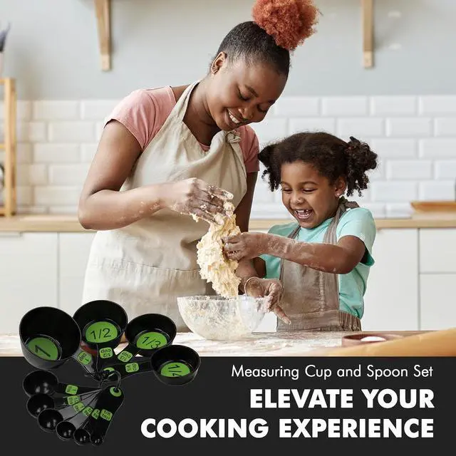 Alt view image 5 of 7 - Chef Craft Easy to Ready Plastic Measuring Cup Set, 10 piece set, Green