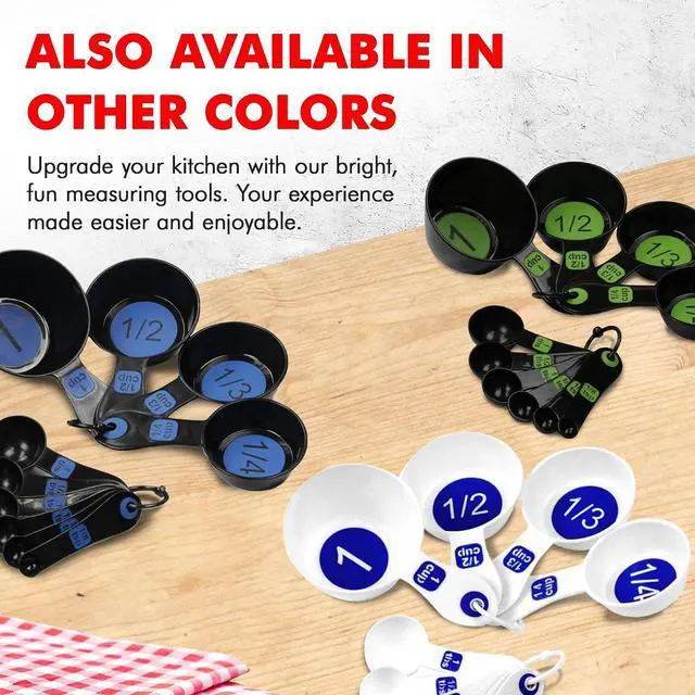 Alt view image 7 of 7 - Chef Craft Easy to Ready Plastic Measuring Cup Set, 10 piece set, Green