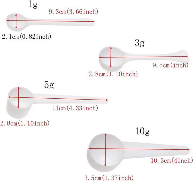 Alt view image 2 of 5 - ONLYKXY 1/3/5/10g Measuring Spoons Coffee Protein Milk Powder Scoops Spoon Kitchen Tools