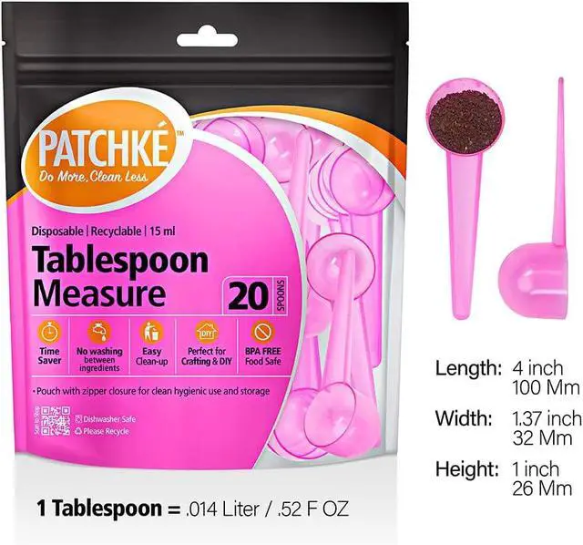 Alt view image 2 of 7 - Disposable Measuring Spoons, Fits in Jar, Good for Formula, Coffee, Pet Food (15 ml - 1 Tablespoon - 20 Pack)