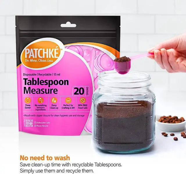 Alt view image 5 of 7 - Disposable Measuring Spoons, Fits in Jar, Good for Formula, Coffee, Pet Food (15 ml - 1 Tablespoon - 20 Pack)