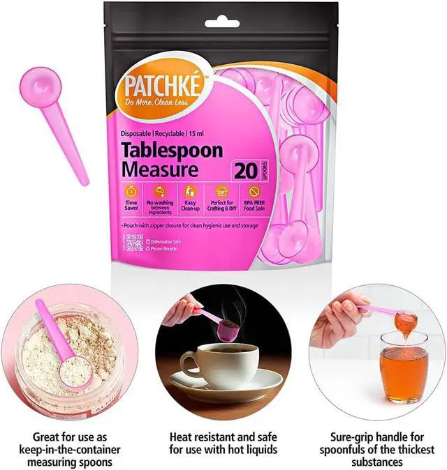 Alt view image 3 of 7 - Disposable Measuring Spoons, Fits in Jar, Good for Formula, Coffee, Pet Food (15 ml - 1 Tablespoon - 20 Pack)