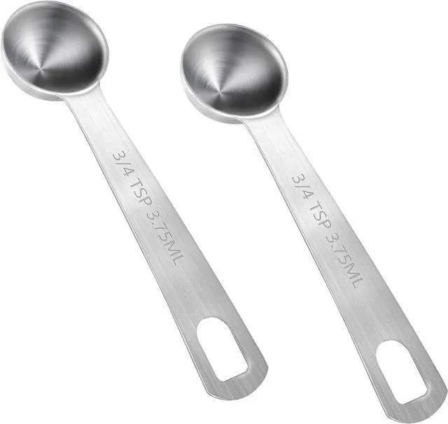 Main image of Measuring Spoons, 2 Pcs Stainless Steel Tablespoon 3.75ML / 3/4 TSP, Small Metal Teaspoons for Measuring Dry and Liquid Ingredients
