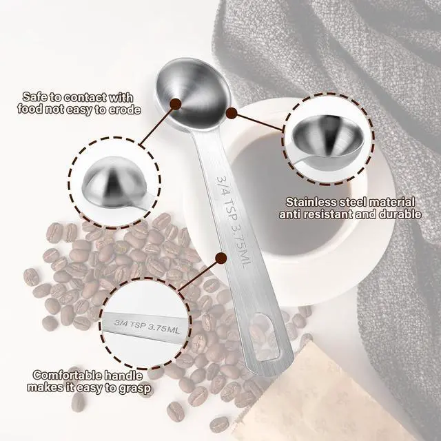 Alt view image 3 of 7 - Measuring Spoons, 2 Pcs Stainless Steel Tablespoon 3.75ML / 3/4 TSP, Small Metal Teaspoons for Measuring Dry and Liquid Ingredients