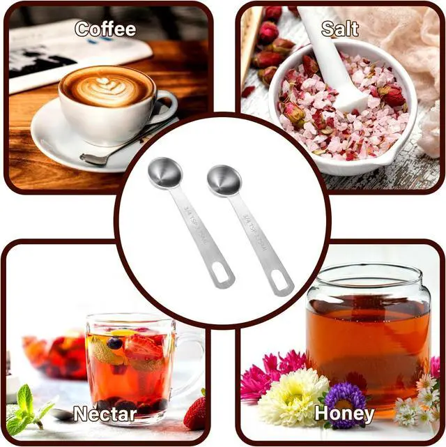 Alt view image 7 of 7 - Measuring Spoons, 2 Pcs Stainless Steel Tablespoon 3.75ML / 3/4 TSP, Small Metal Teaspoons for Measuring Dry and Liquid Ingredients