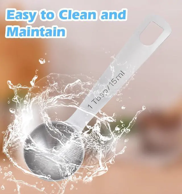 Alt view image 6 of 7 - 1 Tablespoon Measuring Spoon, 3PCS Stainless Steel Single Measuring Spoon, 3 Tsp/1 Tbsp Marked, Durable Rust Resistant Metal for Cooking Baking Coffee Sugar (Silver, 15 Ml)