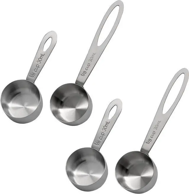 Alt view image 5 of 7 - Luomorgo Stainless Steel Measuring Scoops, 1/8 Cup (30ml), 4 Pcs