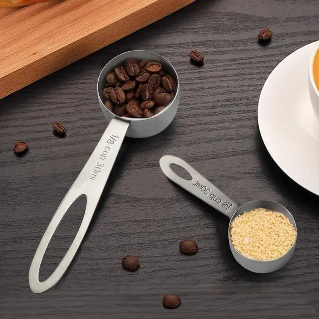 Alt view image 7 of 7 - Luomorgo Stainless Steel Measuring Scoops, 1/8 Cup (30ml), 4 Pcs
