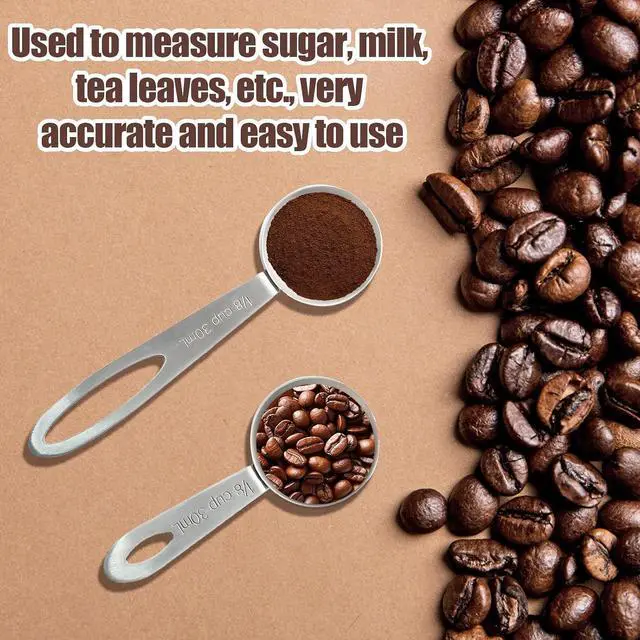 Alt view image 6 of 7 - Luomorgo Stainless Steel Measuring Scoops, 1/8 Cup (30ml), 4 Pcs