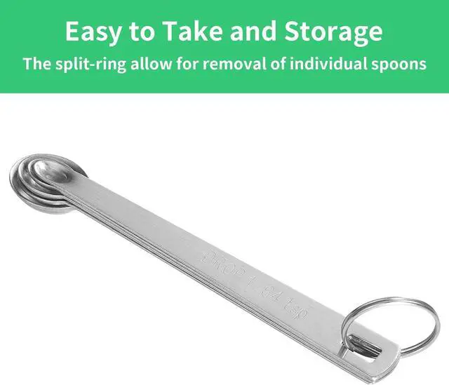 Alt view image 5 of 7 - Cuttte 5PCS Small Measuring Spoons Set Teaspoon 1/4 1/8 1/16 1/32 1/64 tsp