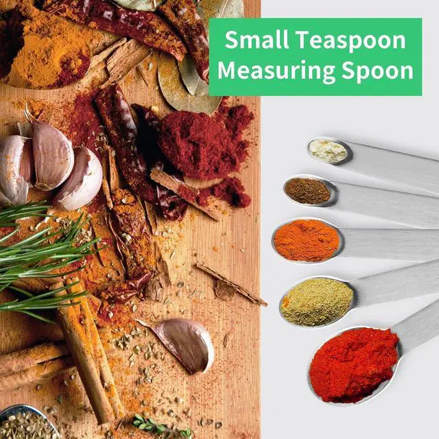 Alt view image 3 of 7 - Cuttte 5PCS Small Measuring Spoons Set Teaspoon 1/4 1/8 1/16 1/32 1/64 tsp