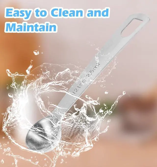 Alt view image 6 of 7 - 1/2 Teaspoon Measuring Spoons, 3Pcs Stainless Steel Short Design Kitchen Tools for Precise Cooking Baking Spices Measurement, 2.5ml