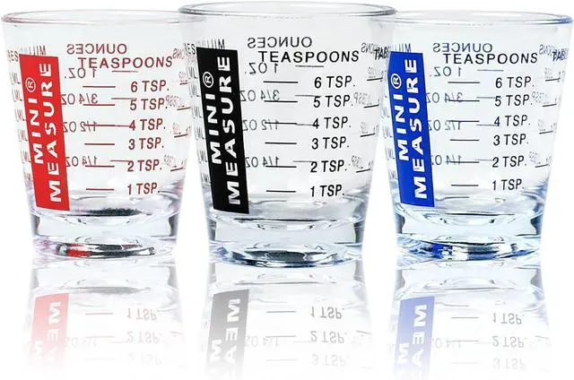 Main image of New Talent plastic Measuring cup Shot Glass set of 3pcs, Shot Glasses Measuring cup, 26-Incremental Measurement 1oz, 6 Tsp, 2 Tbs, 30ml