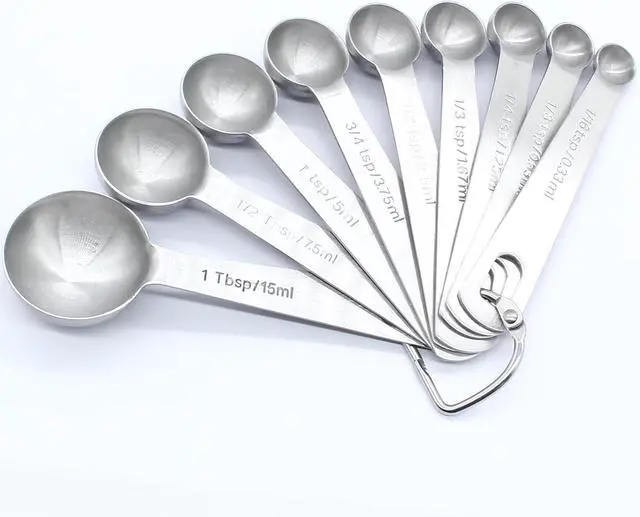Main image of Luomorgo 9 Pcs/Set Measuring Spoons Set, Stainless Steel Tablespoons