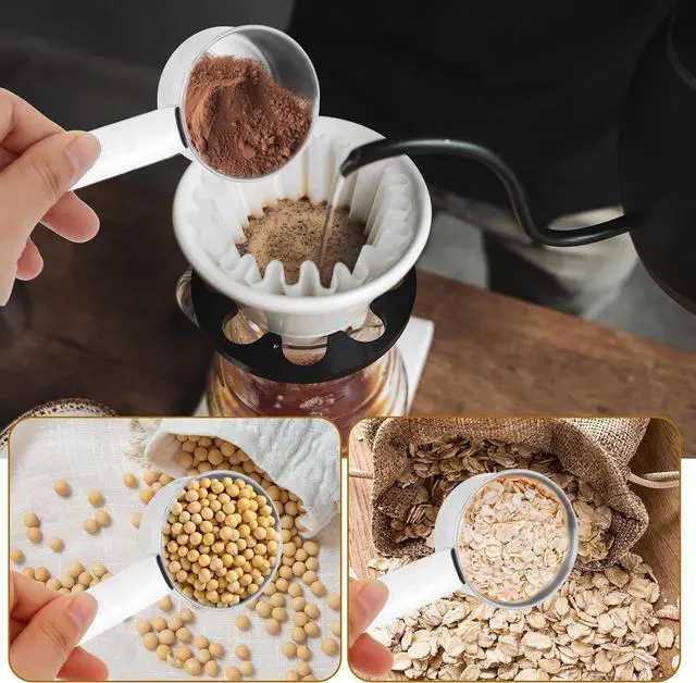 Alt view image 6 of 7 - 4pcs 1/4 Measuring Cup Scoops, 60ml Stainless Steel Metal Measuring Cups with Inner Scale for Kitchen Liquid & Dry Ingredients Coffee Baking Cooking (Silver)