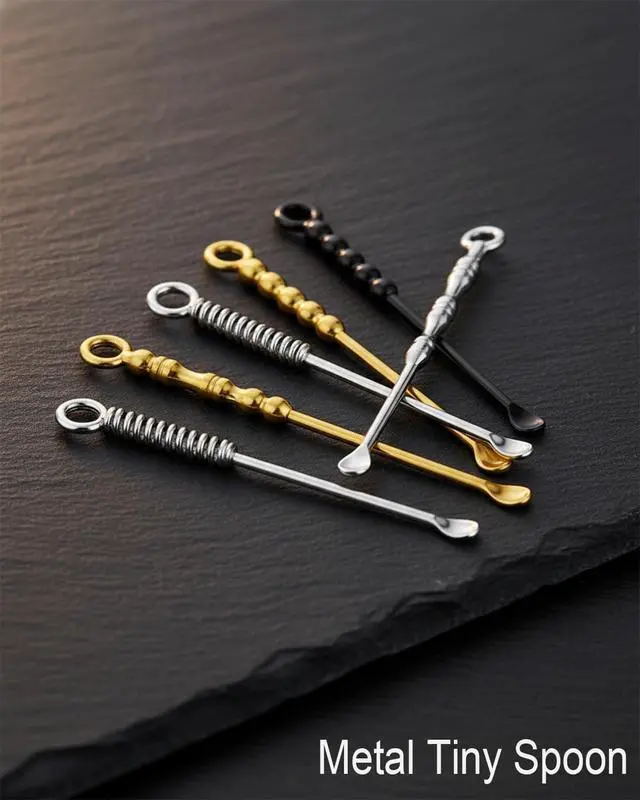 Alt view image 5 of 7 - 8 PCS Mini Shovel Spoons, Metal Tiny Spoons, Portable Small Scoop Charms