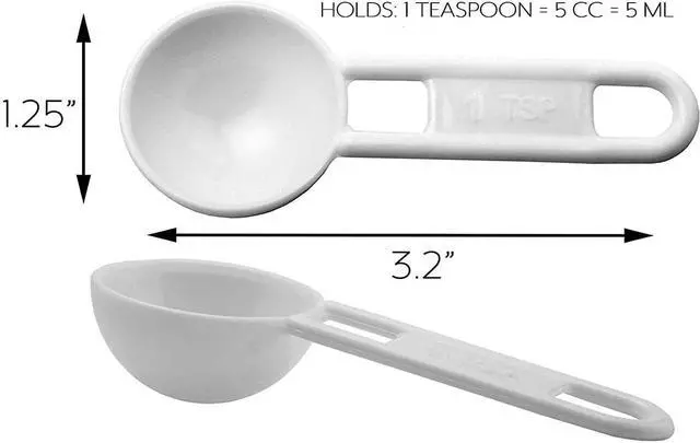 Alt view image 6 of 7 - Cornucopia Brands Bulk Pack of Teaspoon Measuring Spoons (24-Pack); 5 ml / 5 cc Scoops Which Fit Inside a Spice Bottle