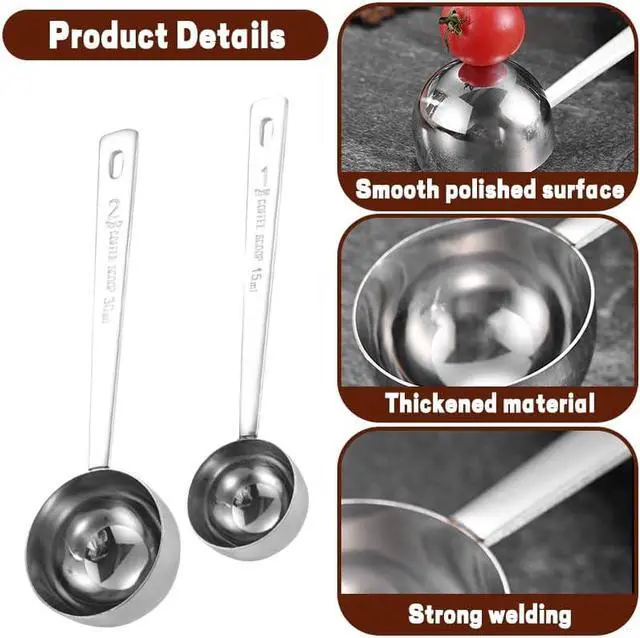 Alt view image 7 of 7 - Tablespoon Measuring Spoons Stainless Steel Measuring for Cooking Coffee