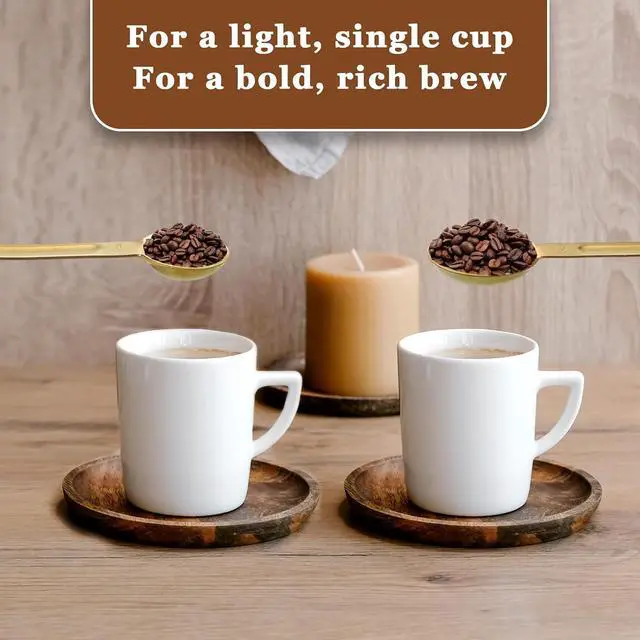 Alt view image 5 of 7 - Double Sided Measuring Spoon Stainless Steel Coffee Scoop Teaspoon Measuring Spoon 1 Tsp (5ml) & 1 Tbsp (15ml) Dual-Measure Long-Handle Spoons Coffee Measurings Spoons (Gold)