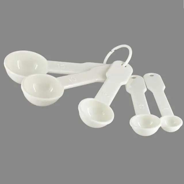 Alt view image 2 of 7 - 5 in 1 White Plastic 1g 2.5g 5g 10g 15g Measuring Spoons Set Kitchen Baking Tools
