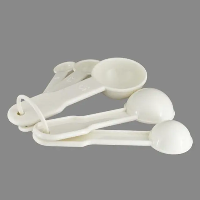 Alt view image 3 of 7 - 5 in 1 White Plastic 1g 2.5g 5g 10g 15g Measuring Spoons Set Kitchen Baking Tools