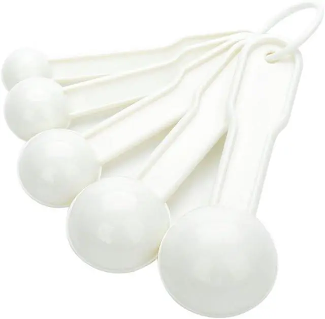 Alt view image 5 of 7 - 5 in 1 White Plastic 1g 2.5g 5g 10g 15g Measuring Spoons Set Kitchen Baking Tools