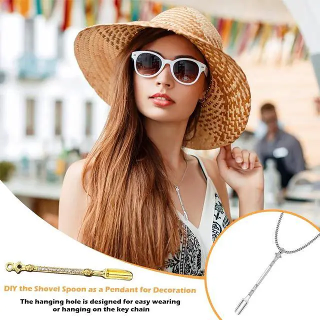 Alt view image 6 of 7 - 10 Pack Mini Metal Shovel Spoons Tiny Spice Spoon Keychain Charms