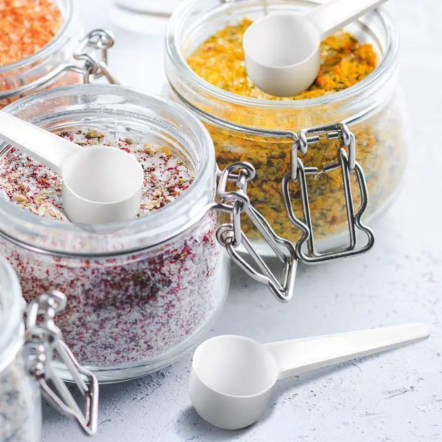 Alt view image 4 of 6 - Patelai 30 Pack 15ml/15cc Plastic Tablespoon White Measuring Spoons Long Handle Tablespoon for Coffee, Pet Food, Grains, Protein, Spices and Other Dry Goods