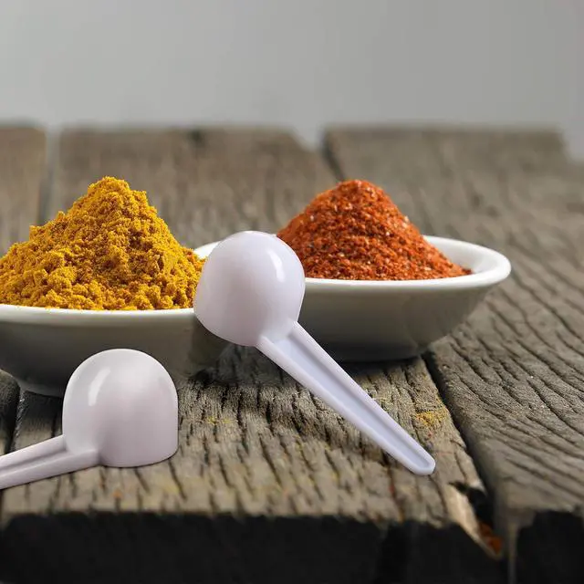 Alt view image 6 of 6 - Patelai 30 Pack 15ml/15cc Plastic Tablespoon White Measuring Spoons Long Handle Tablespoon for Coffee, Pet Food, Grains, Protein, Spices and Other Dry Goods